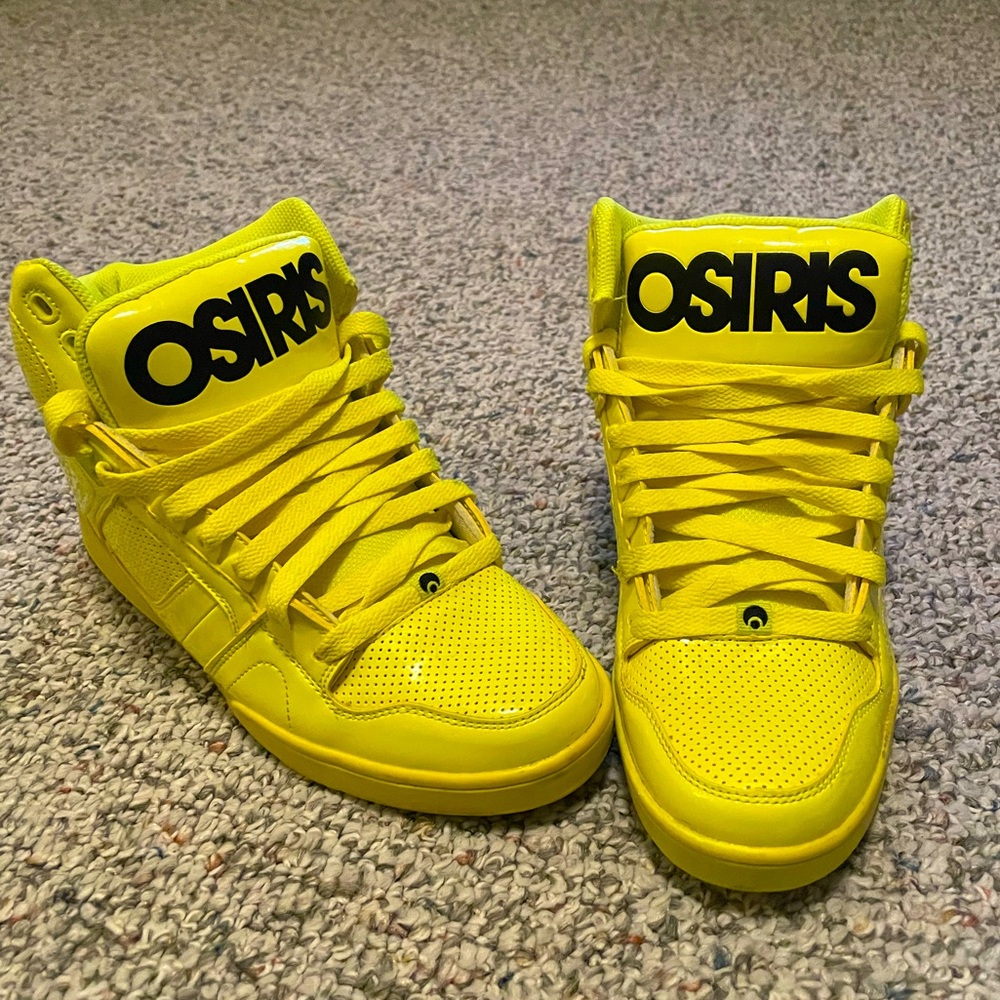 OSIRIS men’s neon high top sneakers. Excellent condition EUC X50! NWOT!! NEON